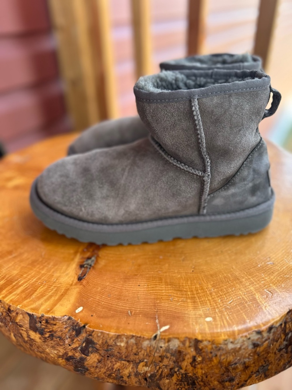 UGG Gray Shearling Booties - Picture 2 of 9